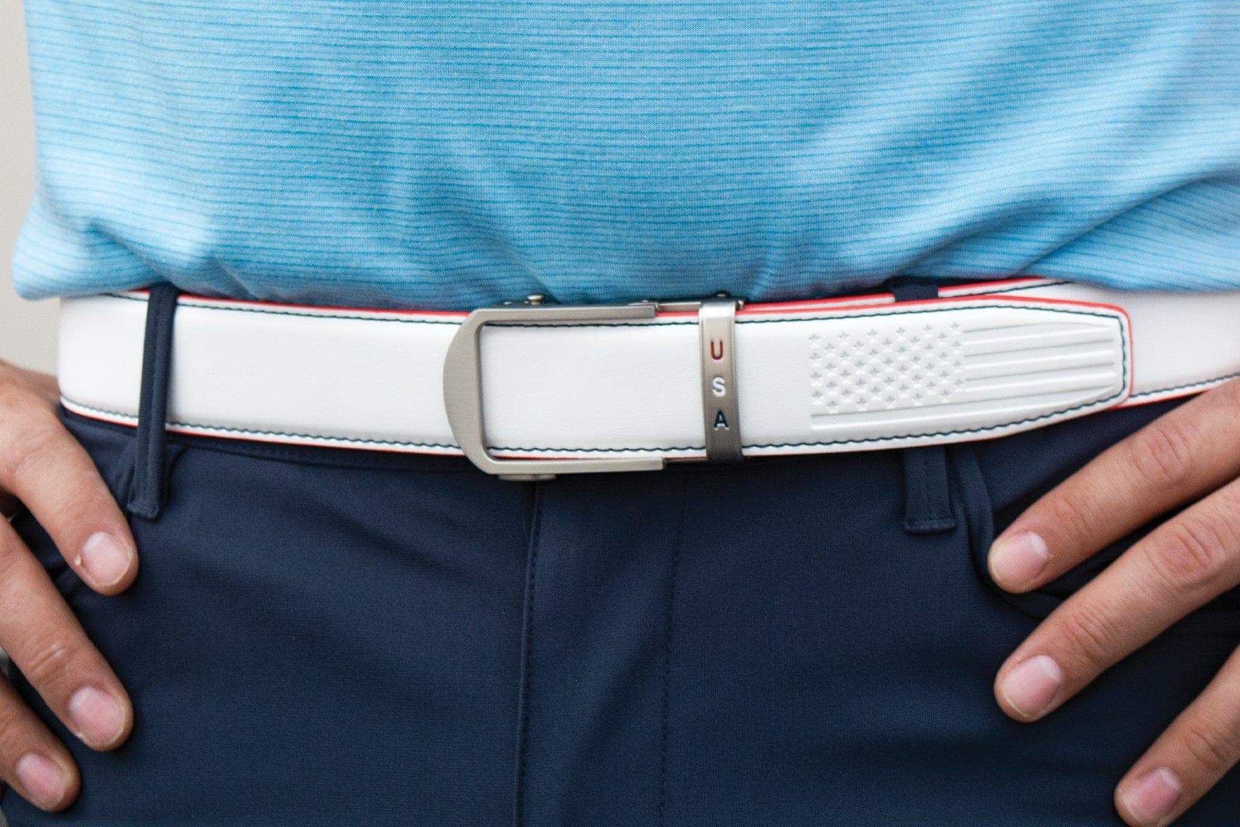 Anthem White Golf Ratchet Belt, 1 3/8" Strap [35mm] - Image 3