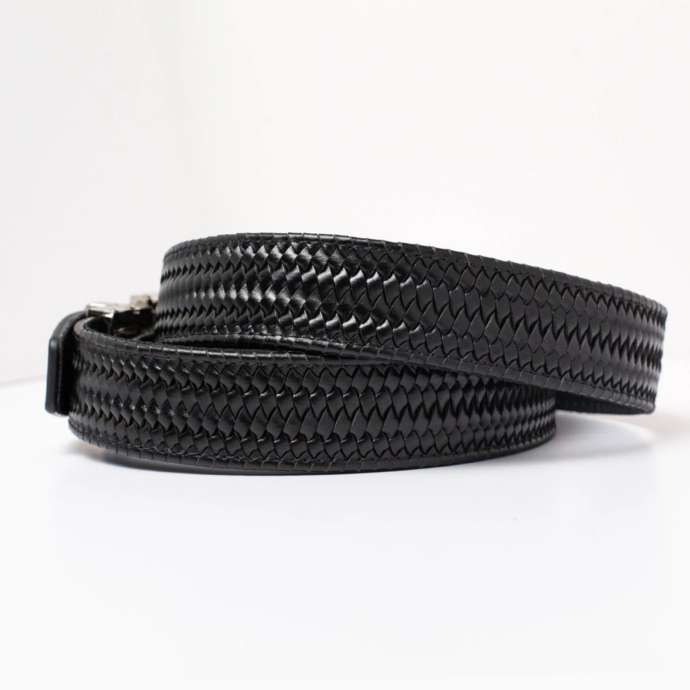 Braided Black Leather Golf Ratchet Belt 1.38" [35mm] - Image 3