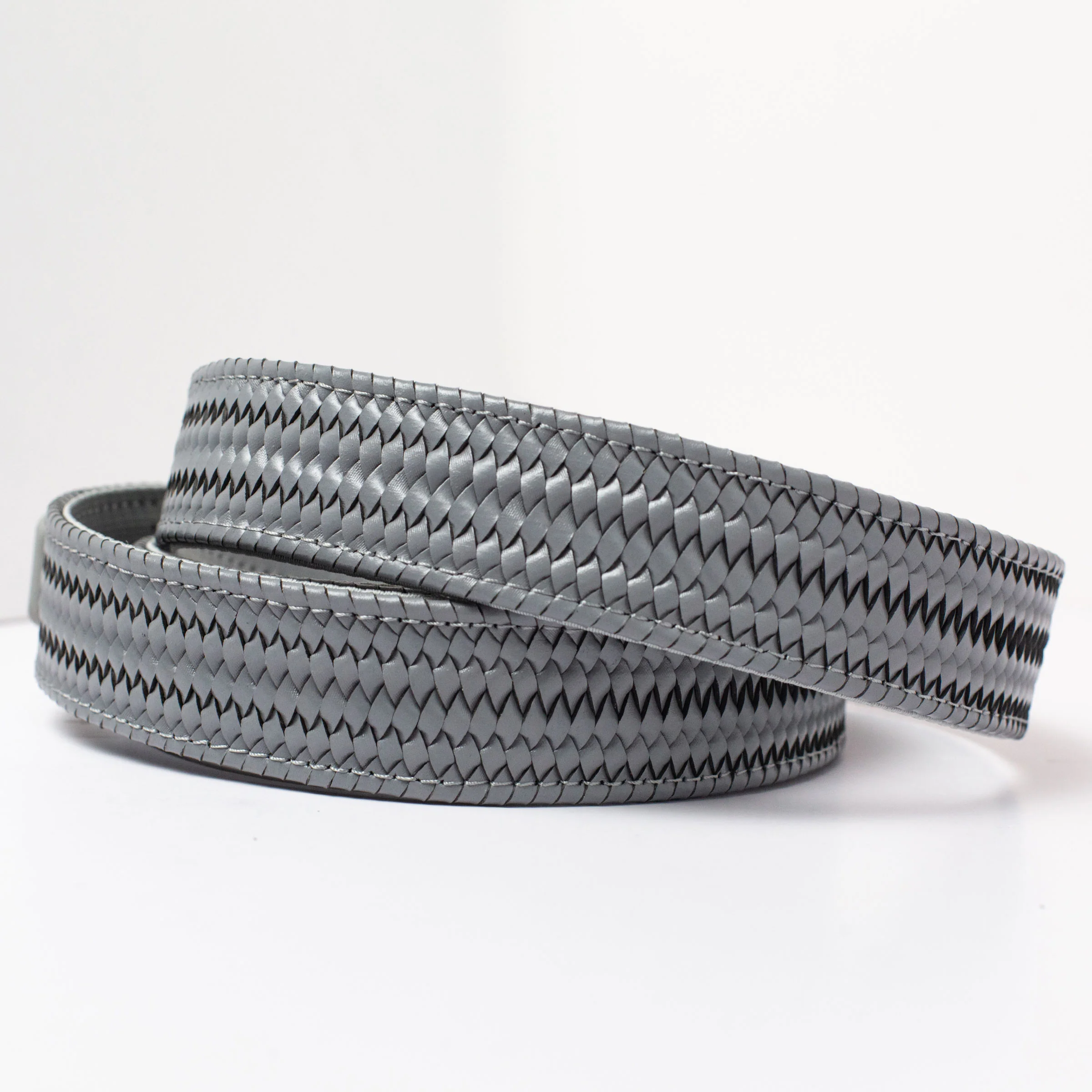 Braided Grey Leather Golf Ratchet Belt 1.38" [35mm] - Image 3