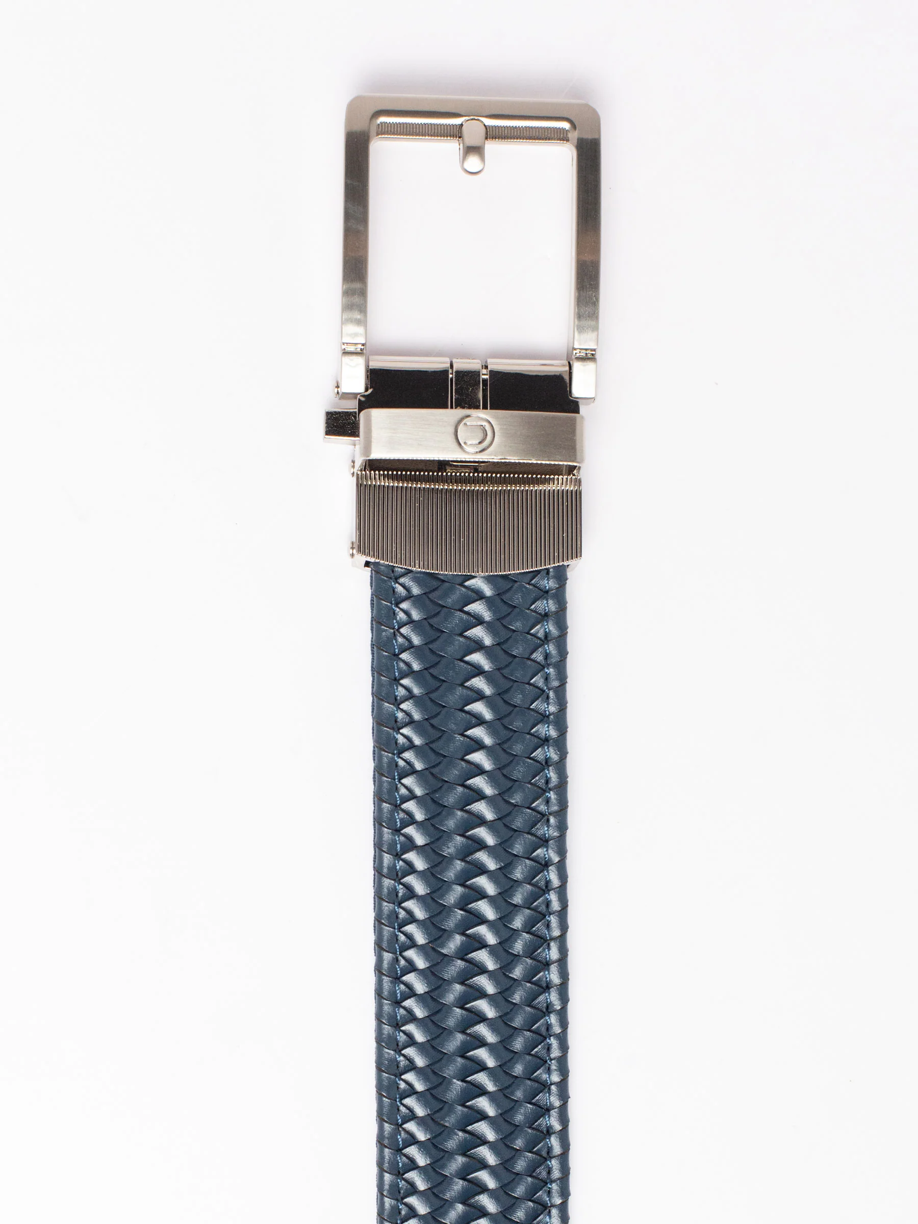 Braided Navy Leather Golf Ratchet Belt 1.38" [35mm] - Image 3