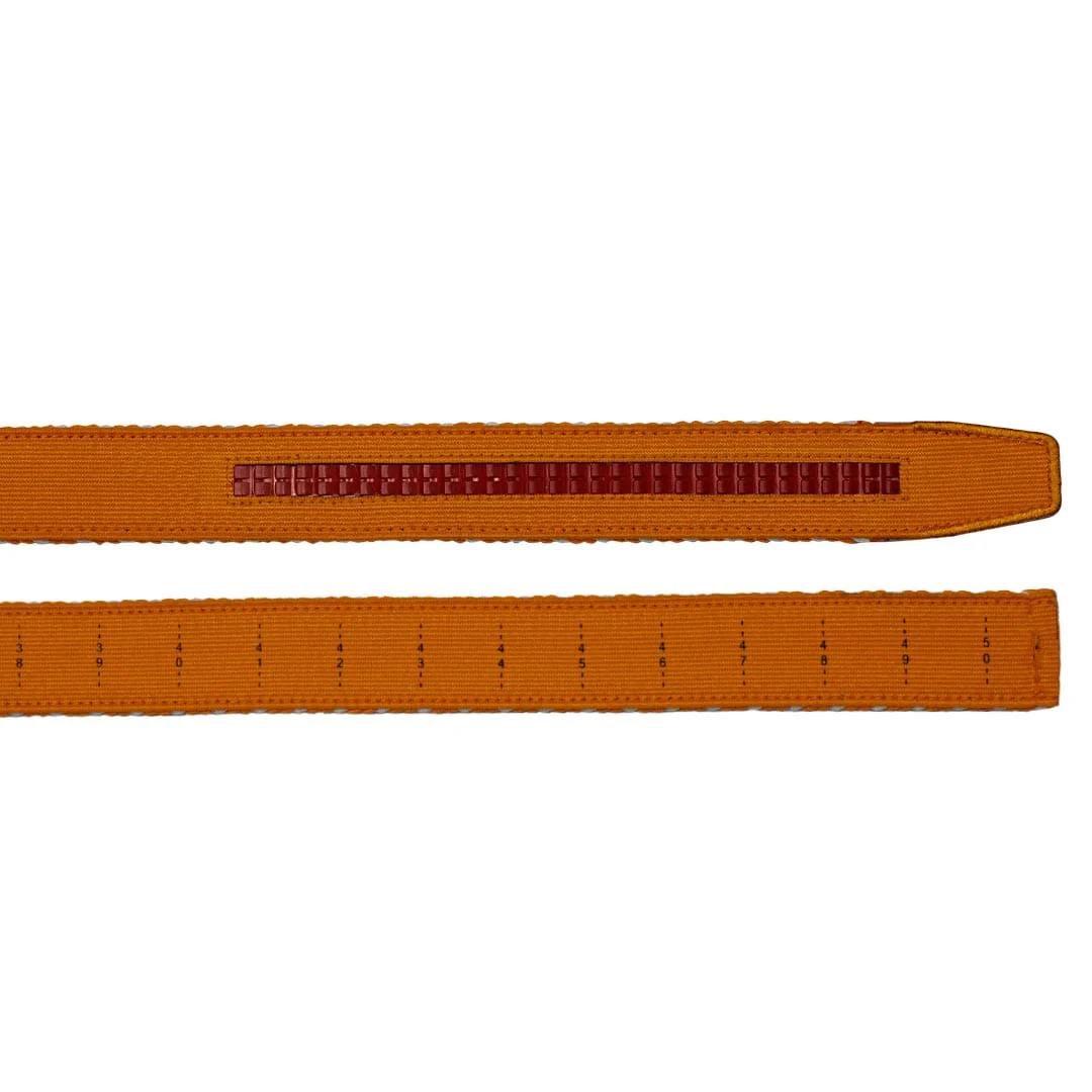 Braided Burnt Orange & White Ratchet Golf Belt 1.38" [35mm] - Image 3
