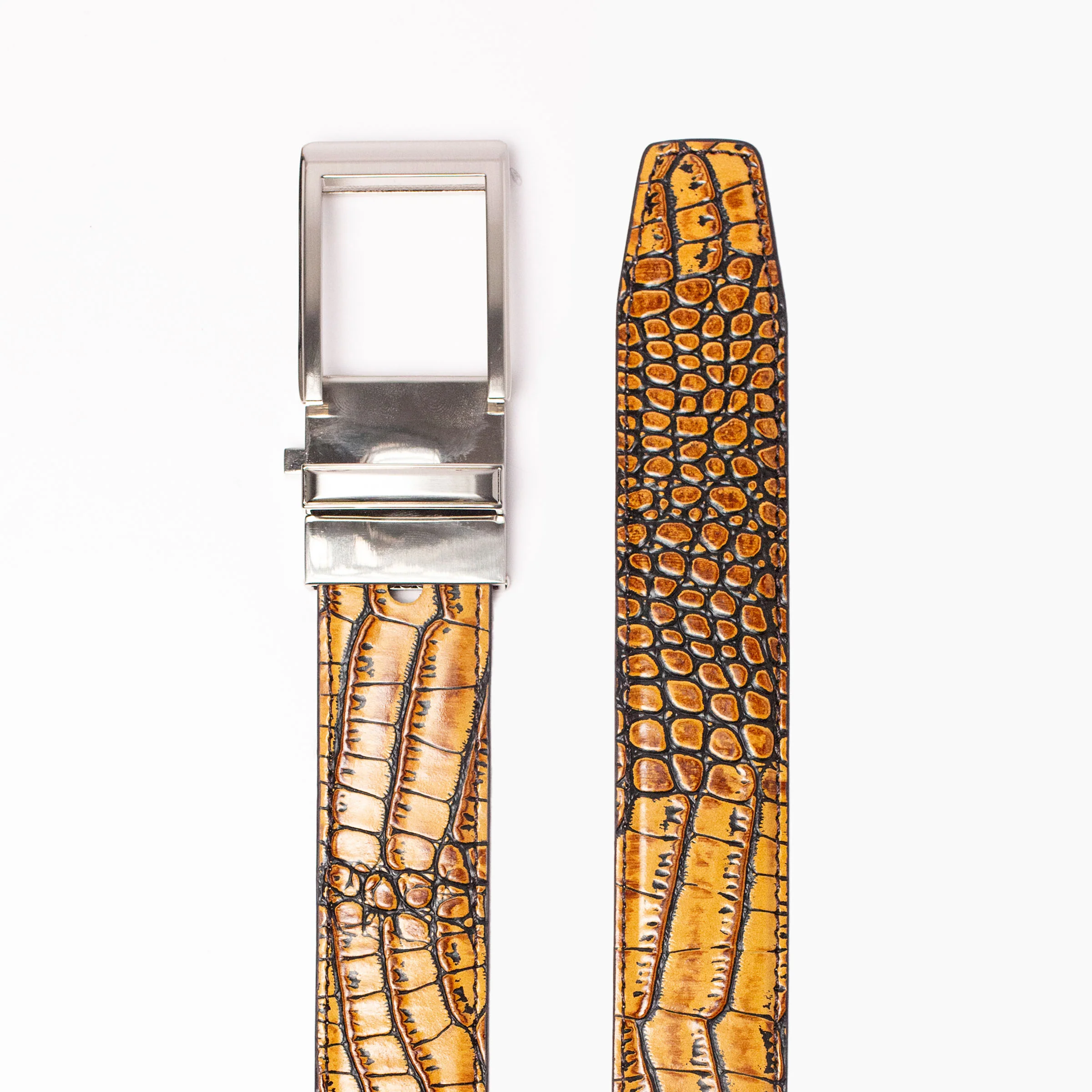 Cayman Brown & Tan V2 Ratchet Belt 1 3/8" Strap [35mm] - Image 3