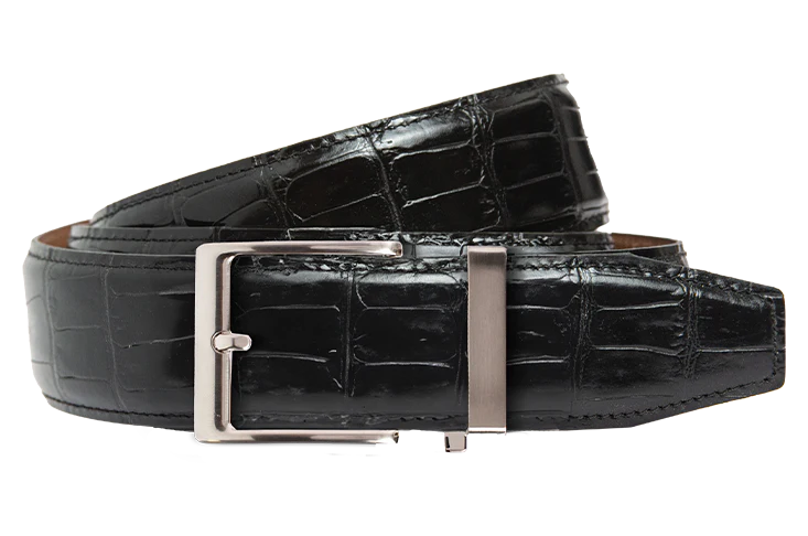 Crocodile Black Luxury Ratchet Belt 1.575" [40mm] - Image 2