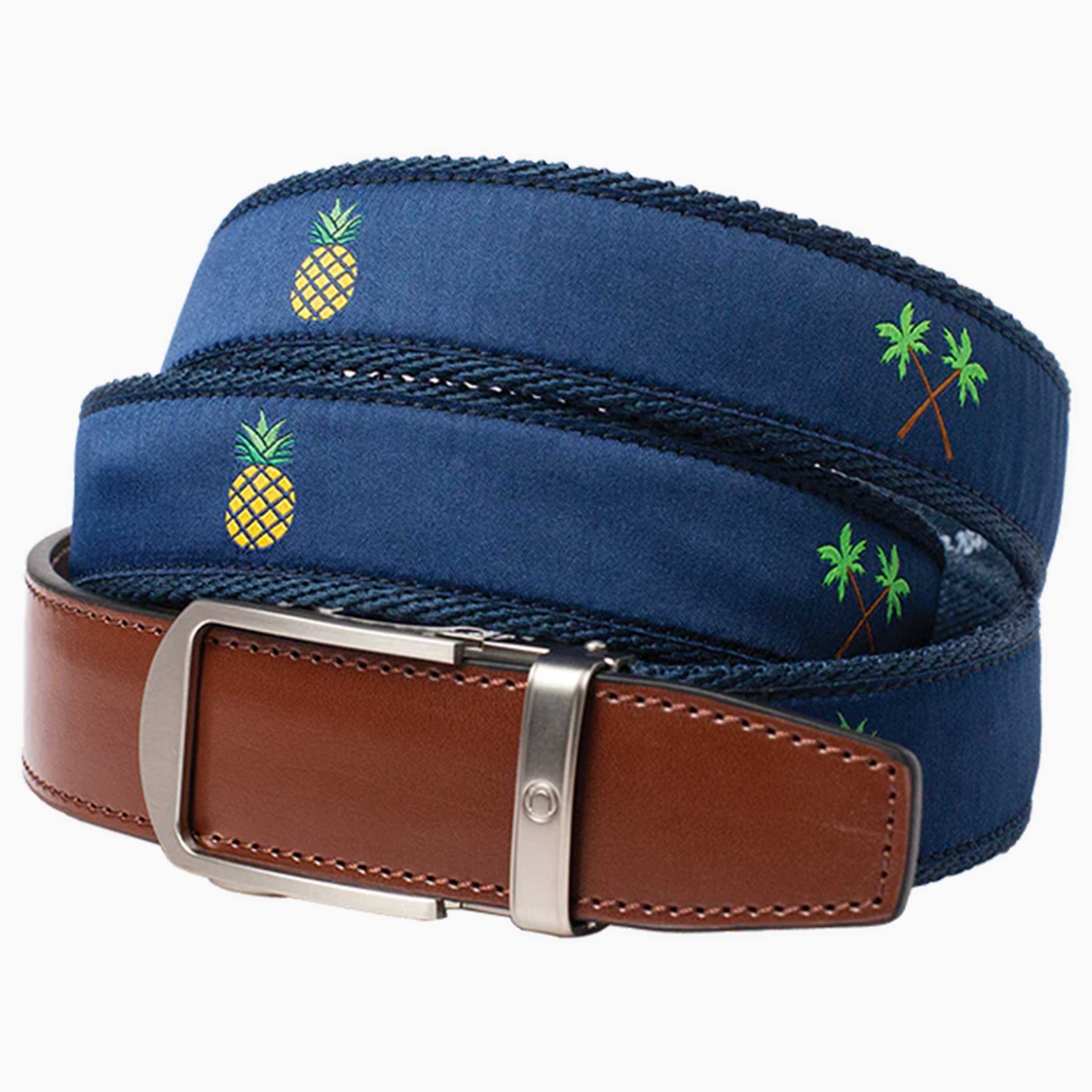 Hampton Pineapple Beach Ribbon Ratchet Belt 1.38" [35mm] - Image 2