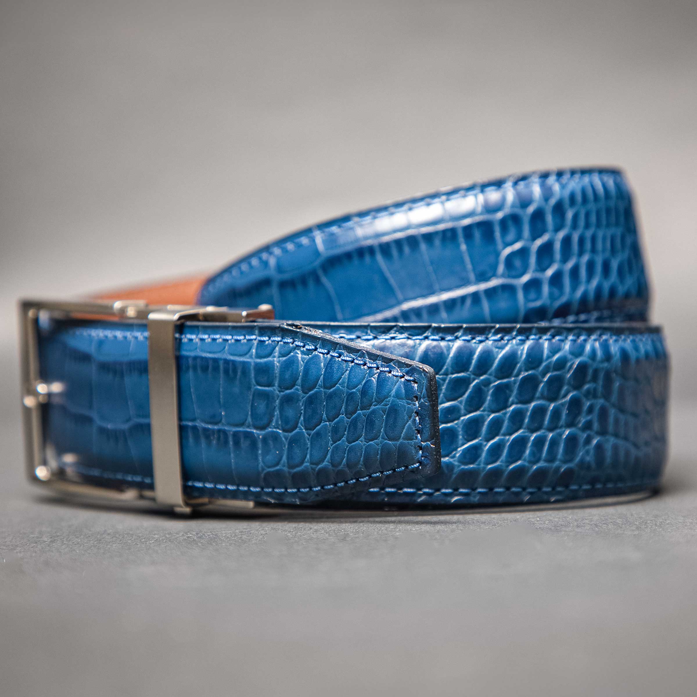 Kayiman Navy Luxury Ratchet Belt 1.575" [40mm] - Image 3