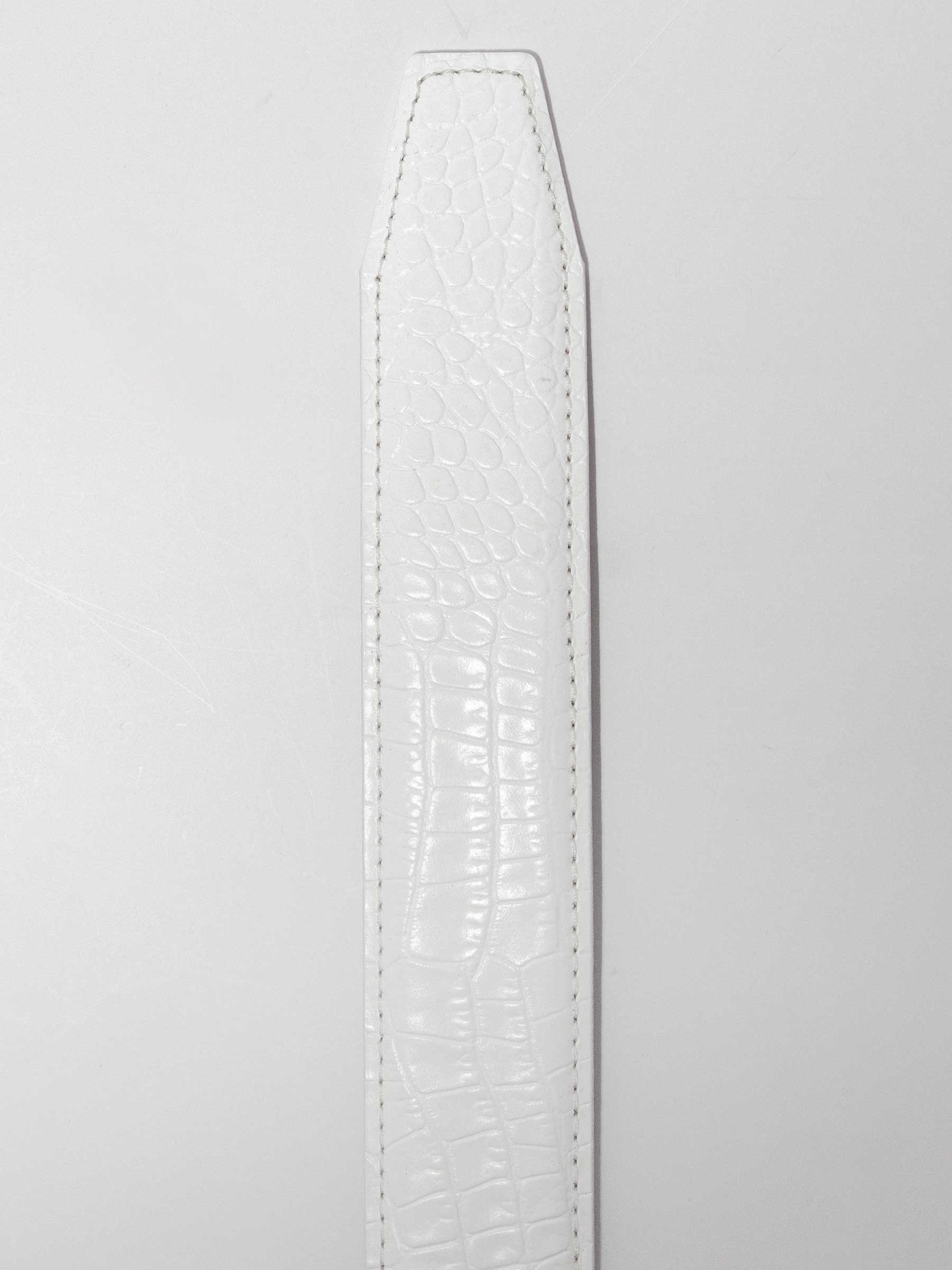 Kayiman White Luxury Ratchet Belt 1.575" Strap [40mm] - Image 4
