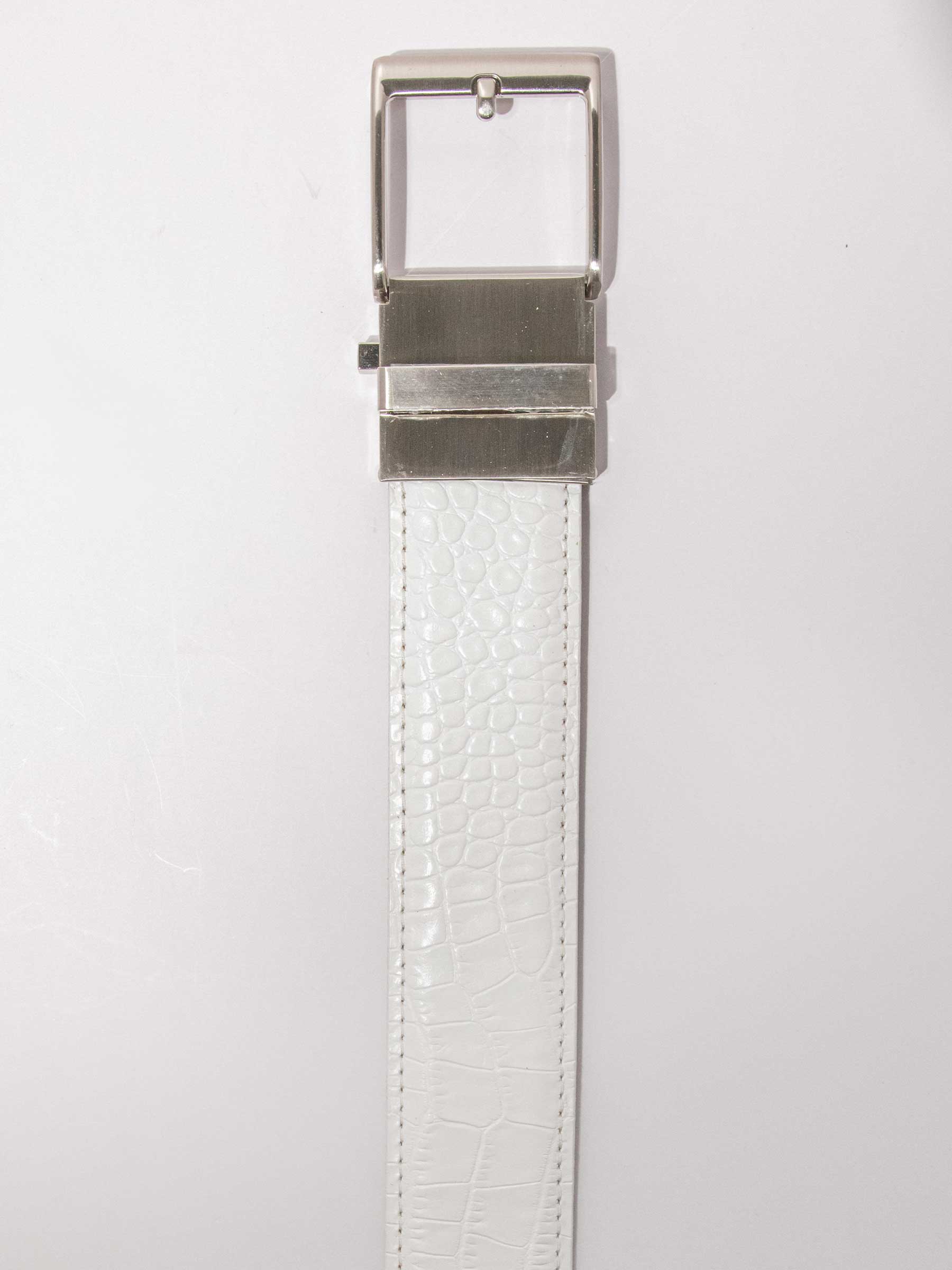 Kayiman White Luxury Ratchet Belt 1.575" Strap [40mm] - Image 5