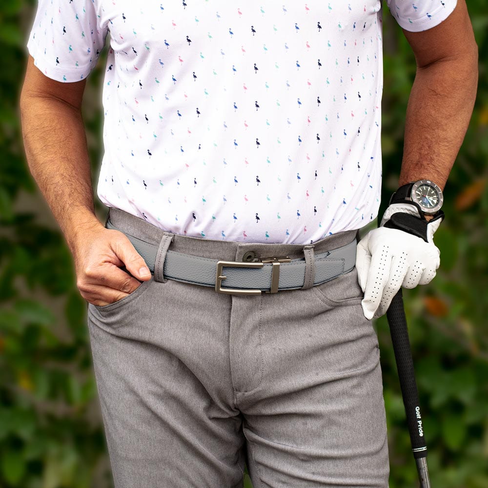 Neubelt Vegan Grey Golf Ratchet Belt, 1.38" [35mm] - Image 2