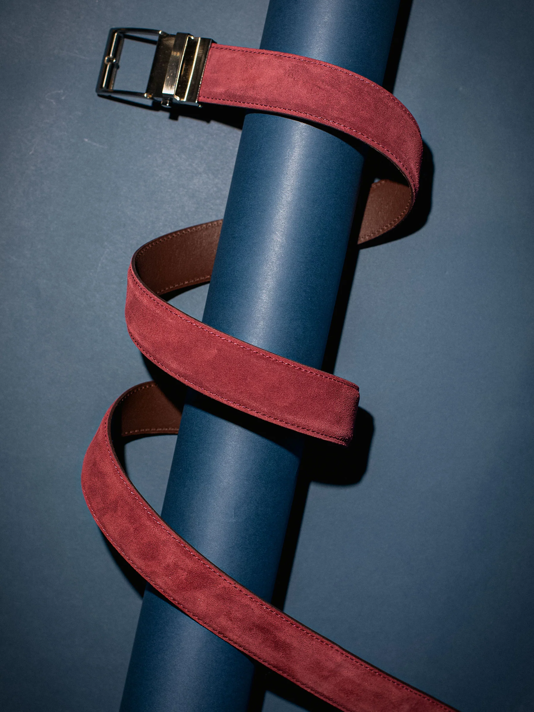 The Bordeaux Standard Suede Maroon Leather Dress Belt, 1.575" [40mm] - Image 2
