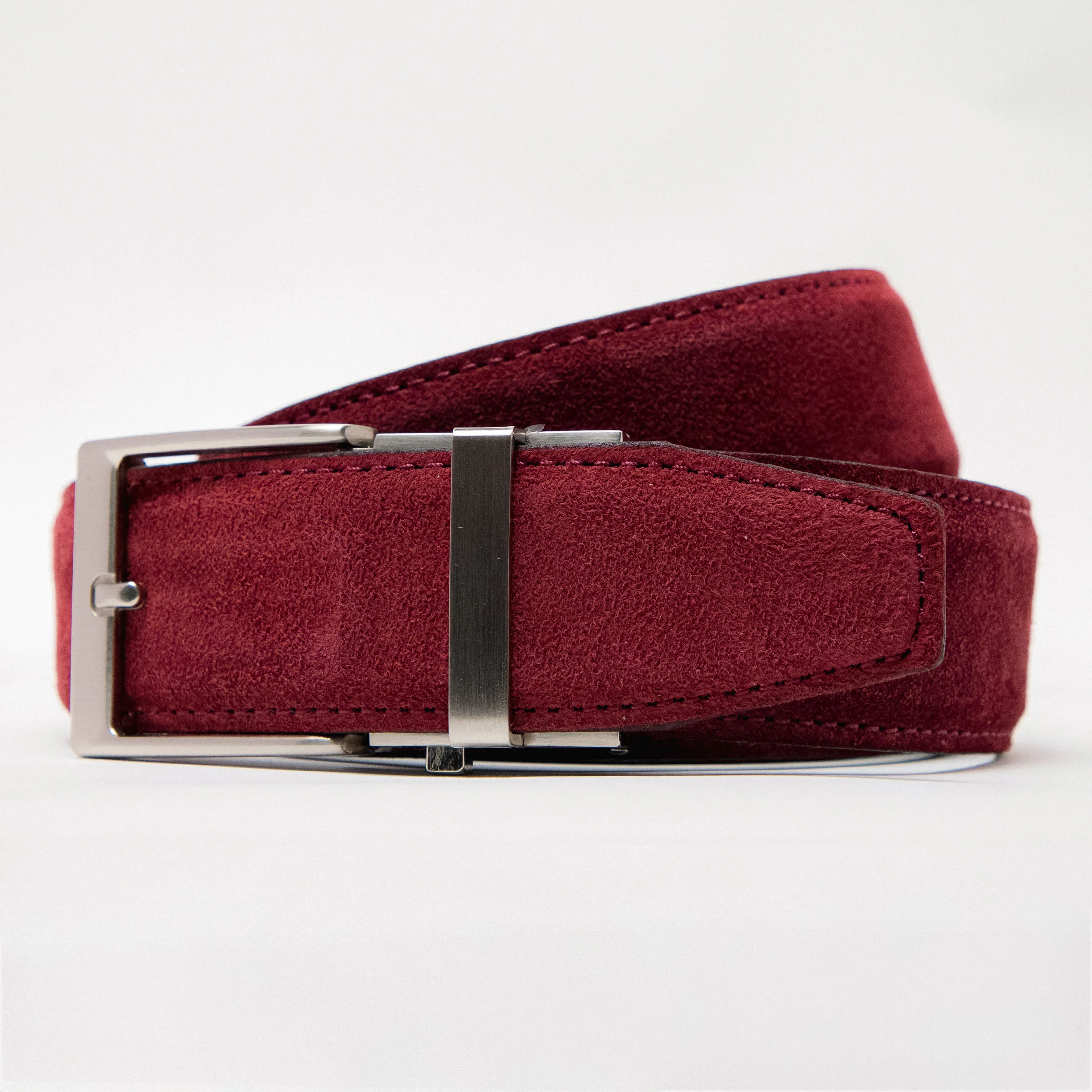The Bordeaux Standard Suede Maroon Leather Dress Belt, 1.575" [40mm] - Image 3