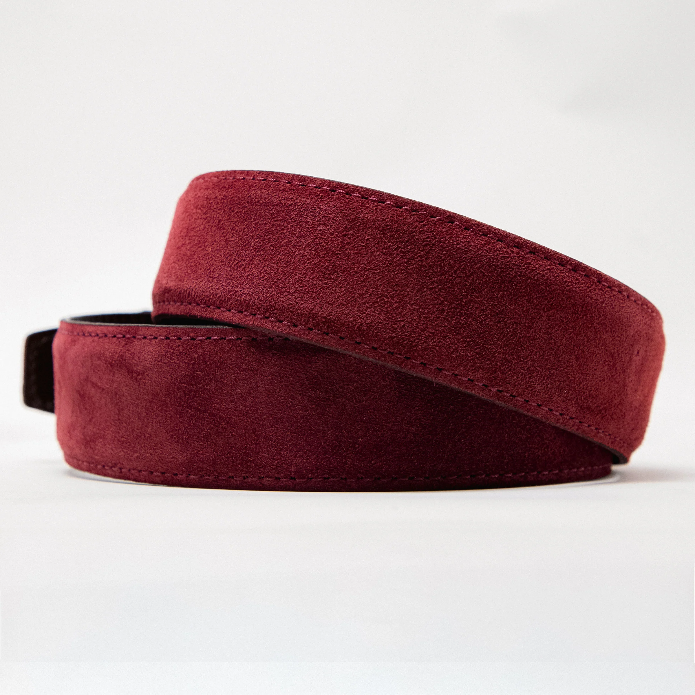 The Bordeaux Standard Suede Maroon Leather Dress Belt, 1.575" [40mm] - Image 4