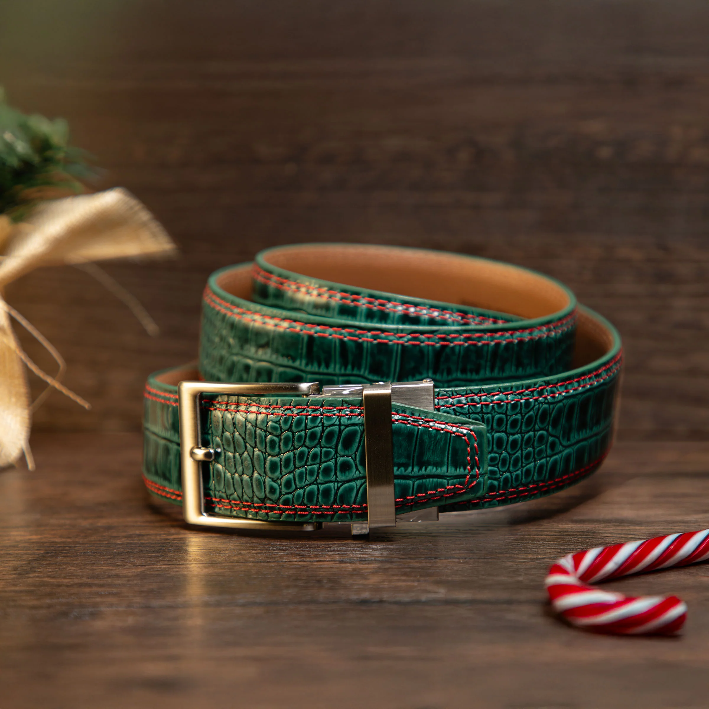 The Kringle Luxe Luxury Ratchet Belt 1.575" [40mm] | Limited Edition Holiday Elegance - Image 6
