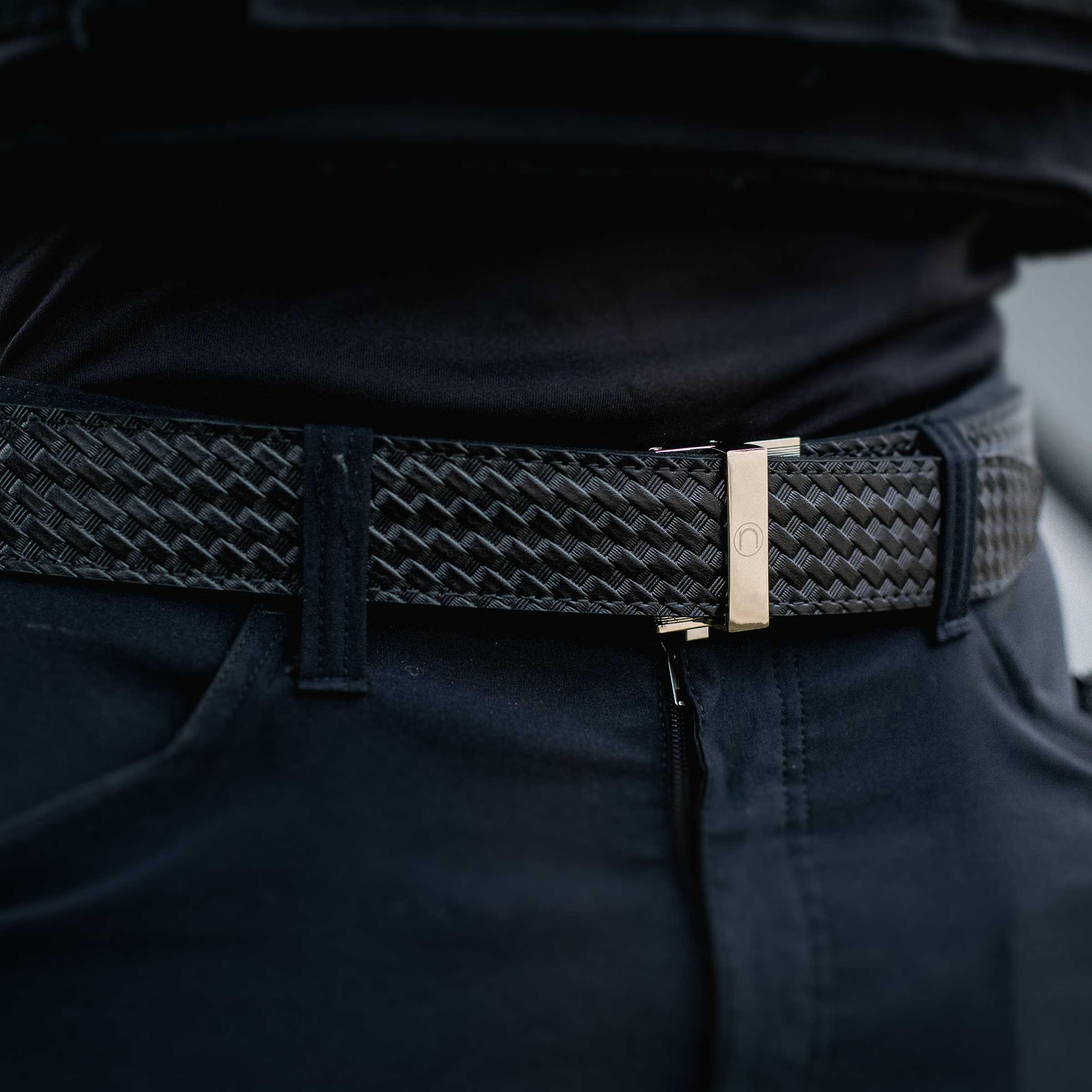 Thin Bar Basket Weave EDC Ratchet Belt 1.5" [38mm] - Image 2
